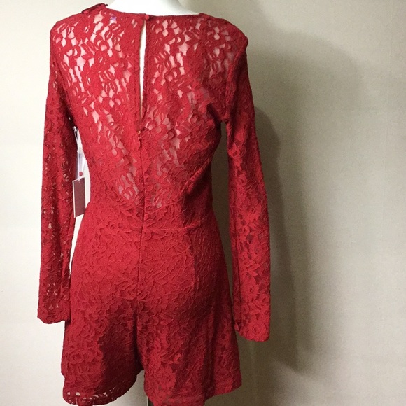 NWT 1. State Red Lace Romper - Picture 5 of 6